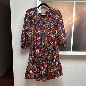 Apiece Apart Multicolor Floral Long Sleeve Dress